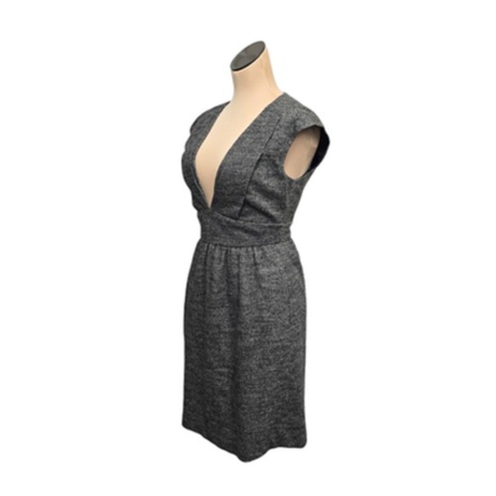 Jill Stuart Dress Womens 2 Gray V Neck Sleeveless Fit and Flare Tweed Wool Blend - Picture 4 of 10